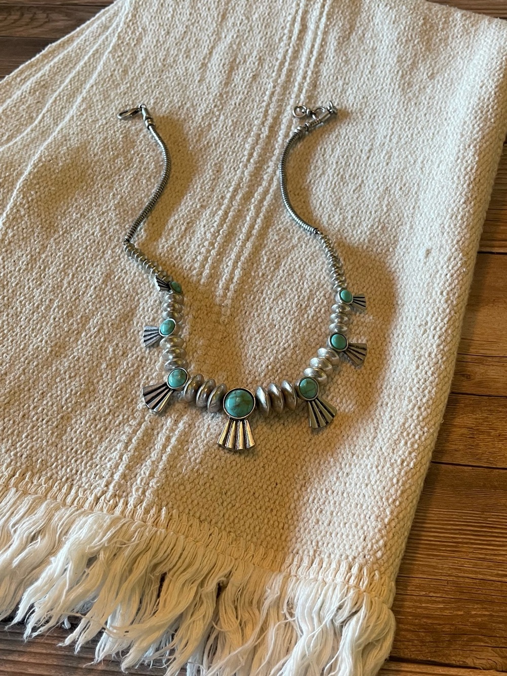 Lucky Brand faux-turquoise Sqaush Necklace